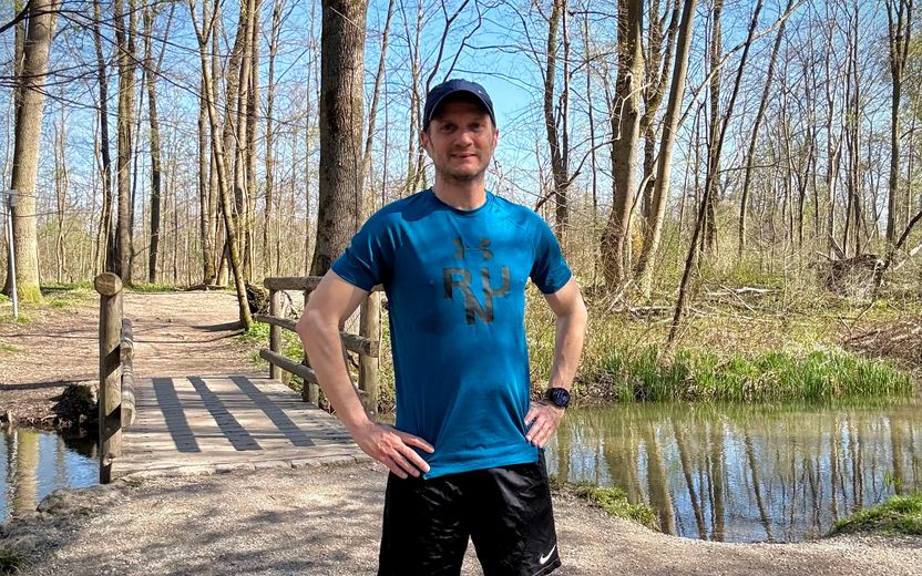 Florian Schütz beim Halbmarathon im April 2026