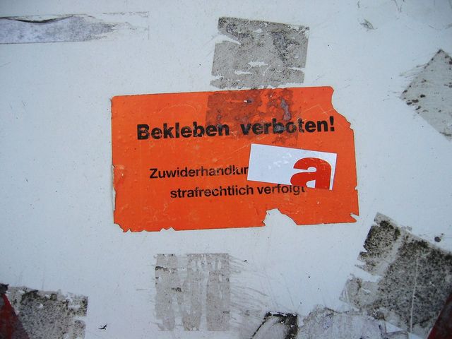 Bekleben verboten