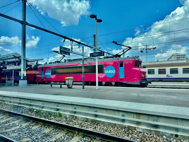 Eine "gebrochene Nase" ("Nez cassé") im OUIGO-Lack im Bahnhof von Dijon