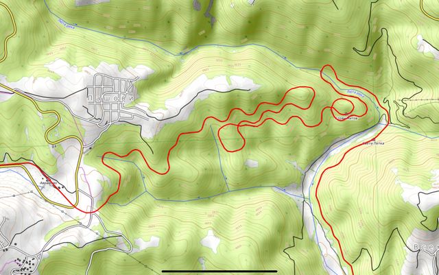 Karte des komplexesten Abschnitts der Rhodopenbahn